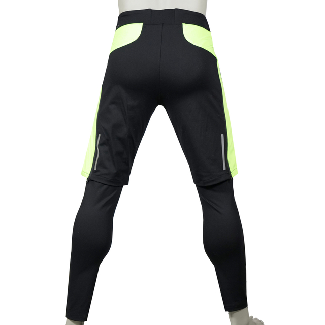 メンズウィンドプルーフアウトドアキルティングカラーブロックベースレイヤー2 in 1調整可能なウエストパンツ