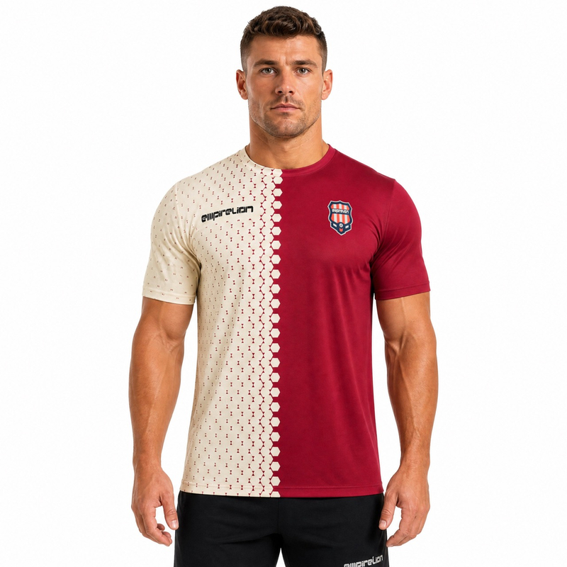 メンズオールオーバープリントスポーツカジュアルTシャツ