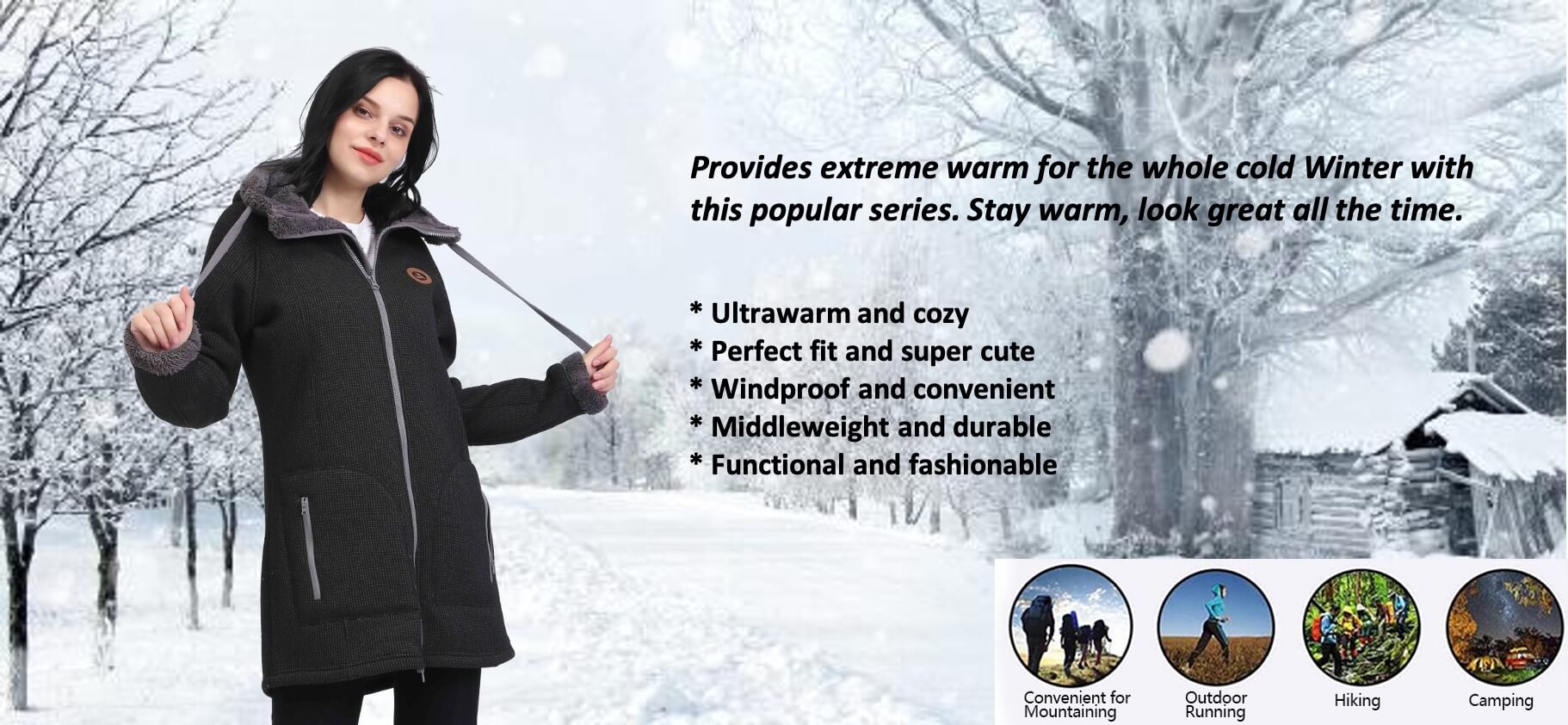 冬のパーカーコート