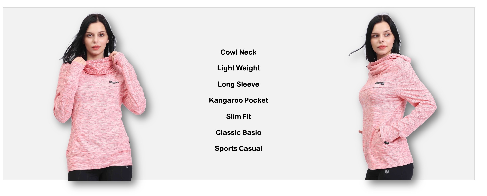 ターレネック長袖トップ