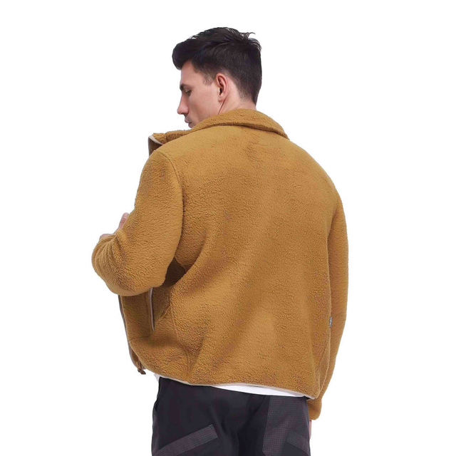 メンズヘビー抗静止極フリースハイキングジッパーショートジャケット冬のトップ