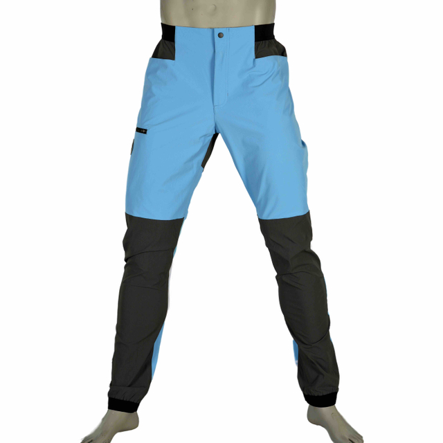メンズハイキングカラーブロックトレッキングズボンの弾力性ウエストパンツ