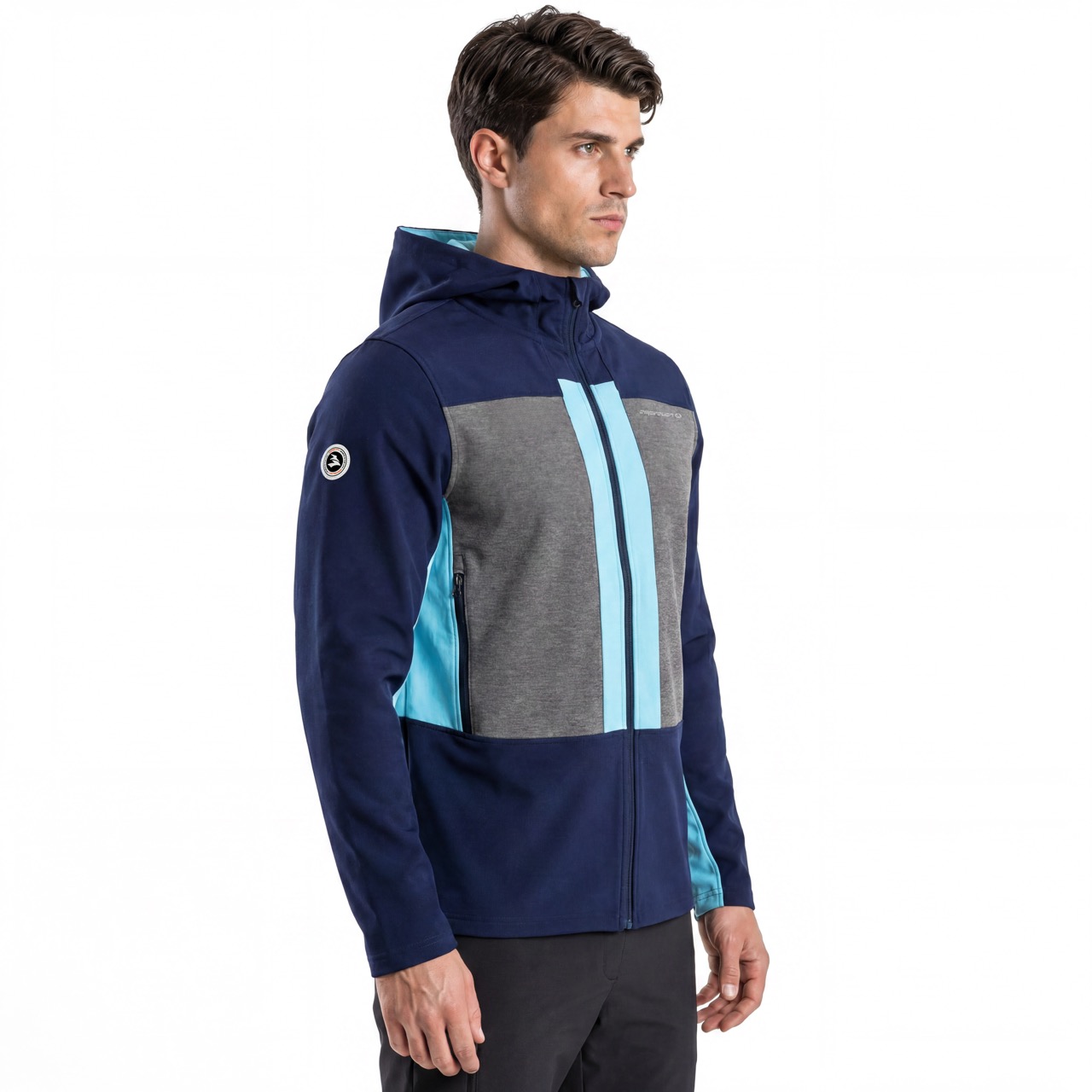 メンズ ハイキング 登山 アルピニズム ランニング カラーブロック ジップ パーカー ジャケット