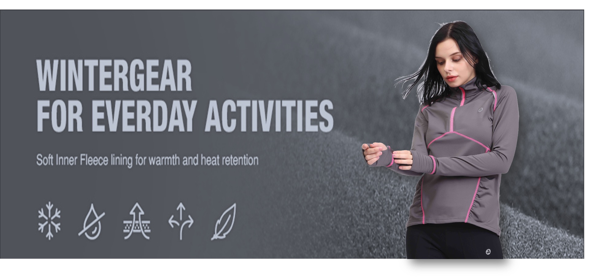 女性半分ジップトップ