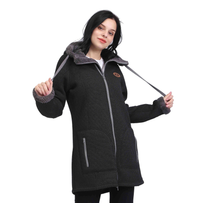 女性シェルパフリースボンデッドウィンターパーカオーバーコートジャケット