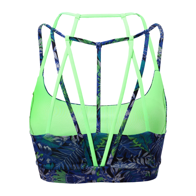 女性のパッド入りストラップスポーツブラヨガトップスアクティブウェアトレーニング服