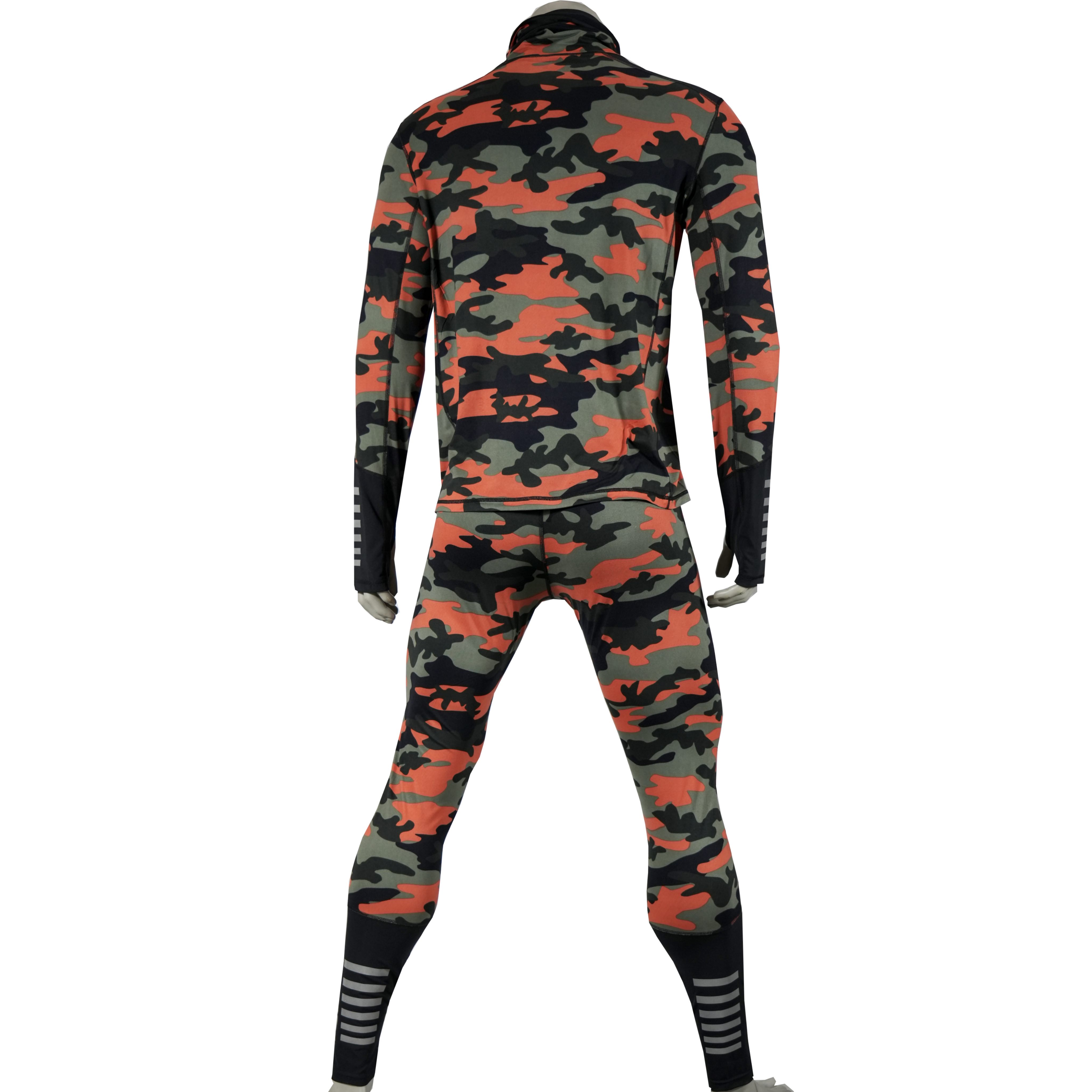 Mens Camouflage Print Baselayer High Collar Jerseyセット