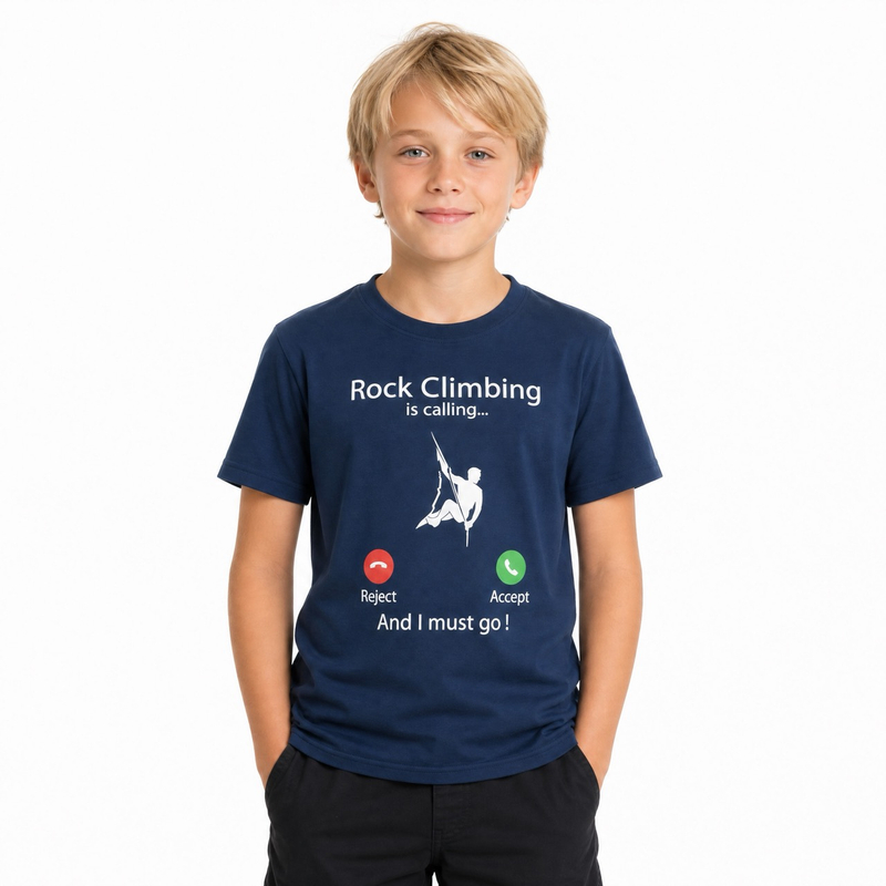 ボーイズロッククライミング半袖Tシャツ