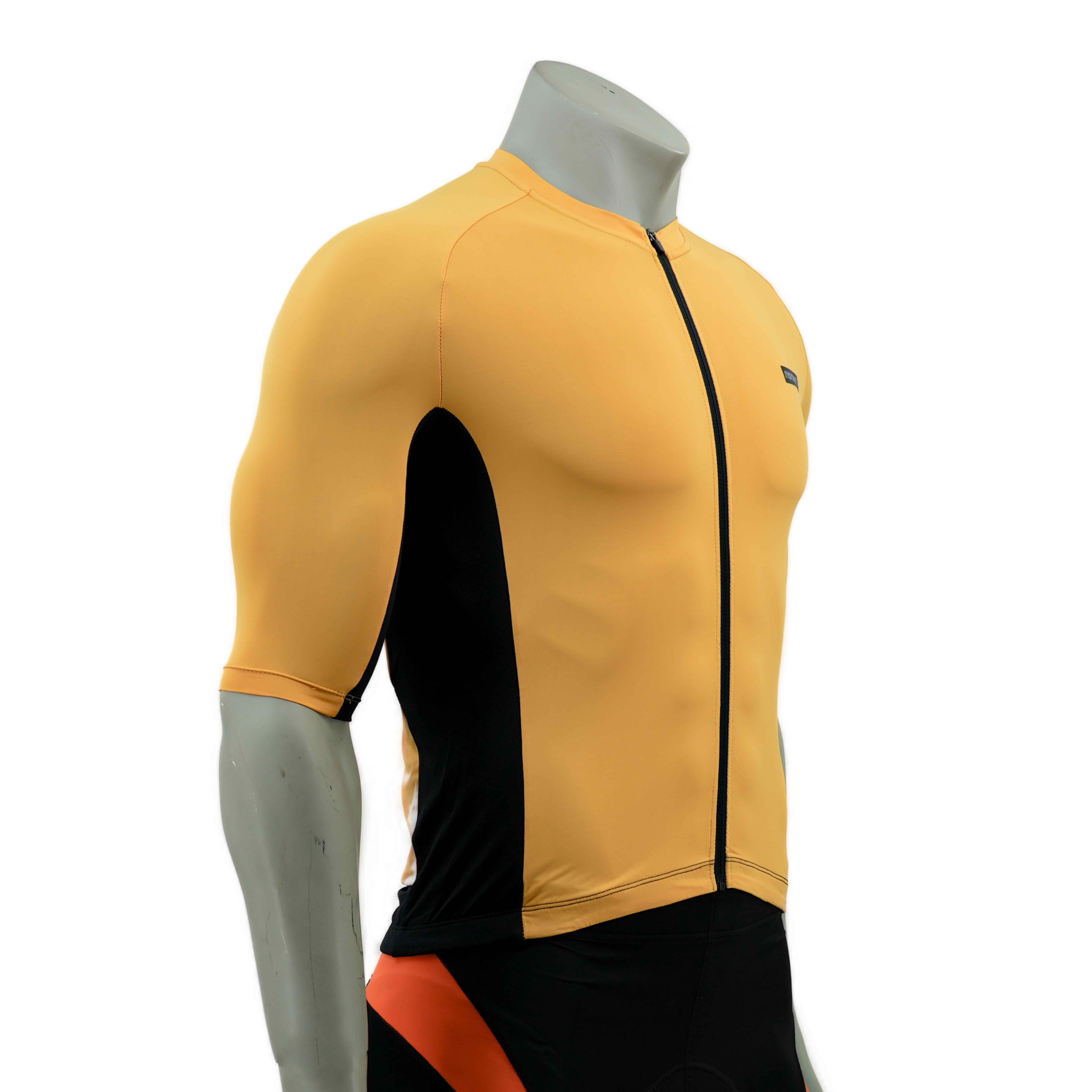 Raglan Short-Sleeved Color Block Reflective Sealed Pocket Cycling Jersey